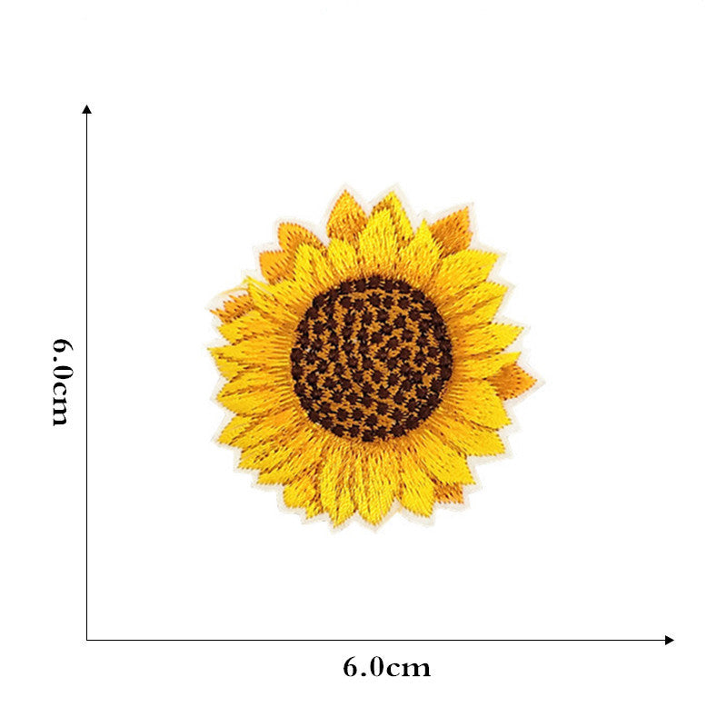 12 Pieces Embroidered Patches Iron-on Fabric Sew-on Patch Floral Pattern Mini Sunflower Embroidered Patches for Clothes Jeans Hat Backpacks - Image 3