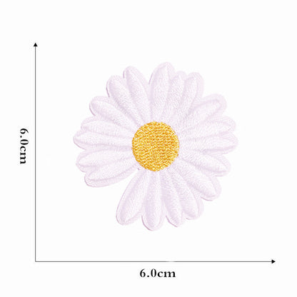 12 Pieces Embroidered Patches Iron-on Fabric Sew-on Patch Floral Pattern Mini Sunflower Embroidered Patches for Clothes Jeans Hat Backpacks - Image 4