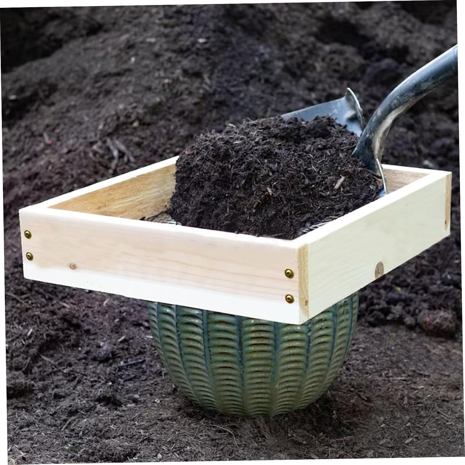 Garden sieve, soil sieve, mesh, ground stone, sand sieve, garden tool for sifting compost, dirt, soil, leaves, live - Image 2