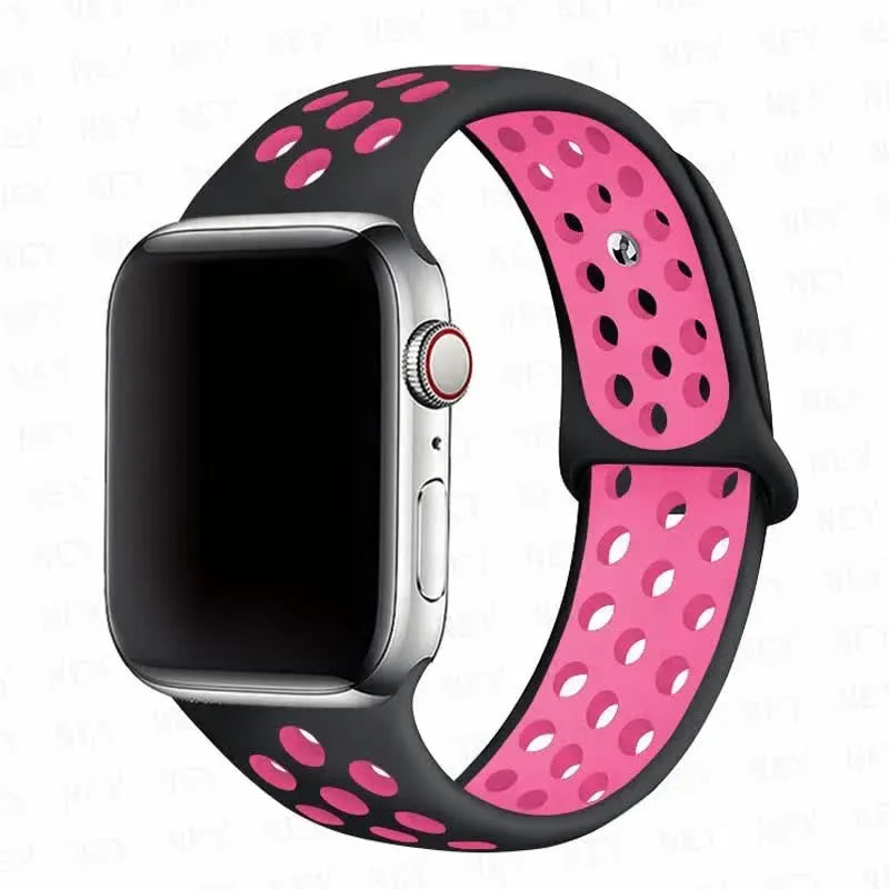 Compatible with Apple Watch Bracelet 45mm 49mm 44mm 40mm 41mm 42mm correa iWatch Ultra 2 Series 9 8 SE 7 6 5 4 3 Black Pink 15 SM