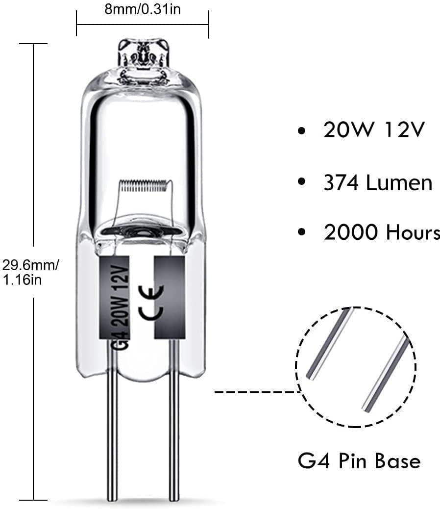 G4 halogen lamps 20W 12V - Warm white - 20 Pack 20pcs 20W 20pcs - Image 2