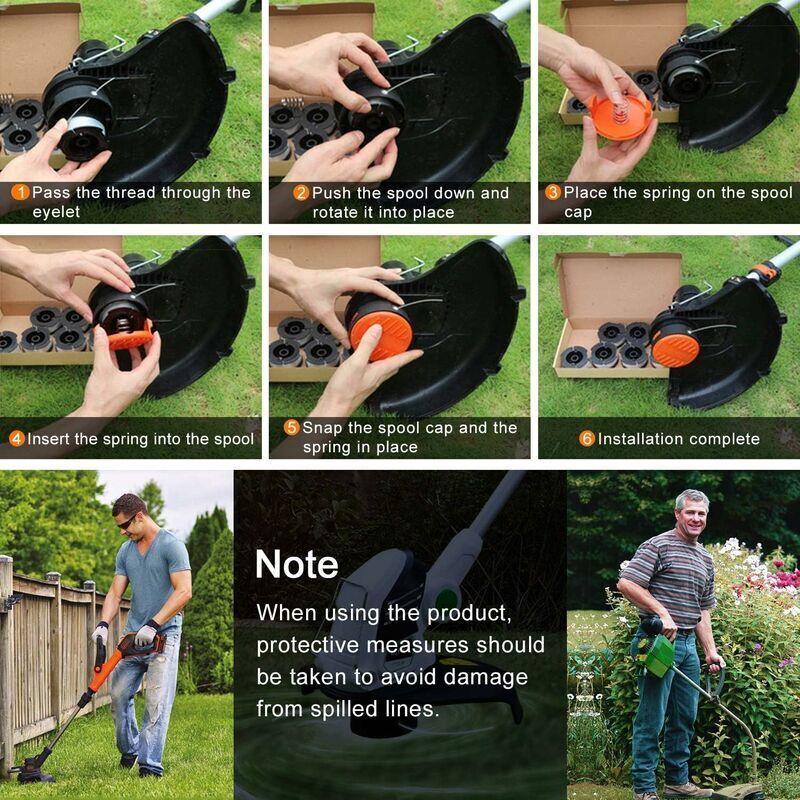 Trimmer Line Spool Pack with 1 Spool Cover and 1 Spring, Trimmer Line Spool for Black and Decker Trimmers - Image 3