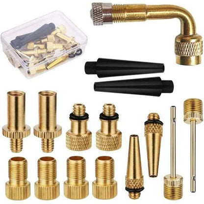 15 pcs Bicycle Valve Adapter Set Reducing Nozzles Tire Pump Adapter Set Ball Pump Needle Universal.