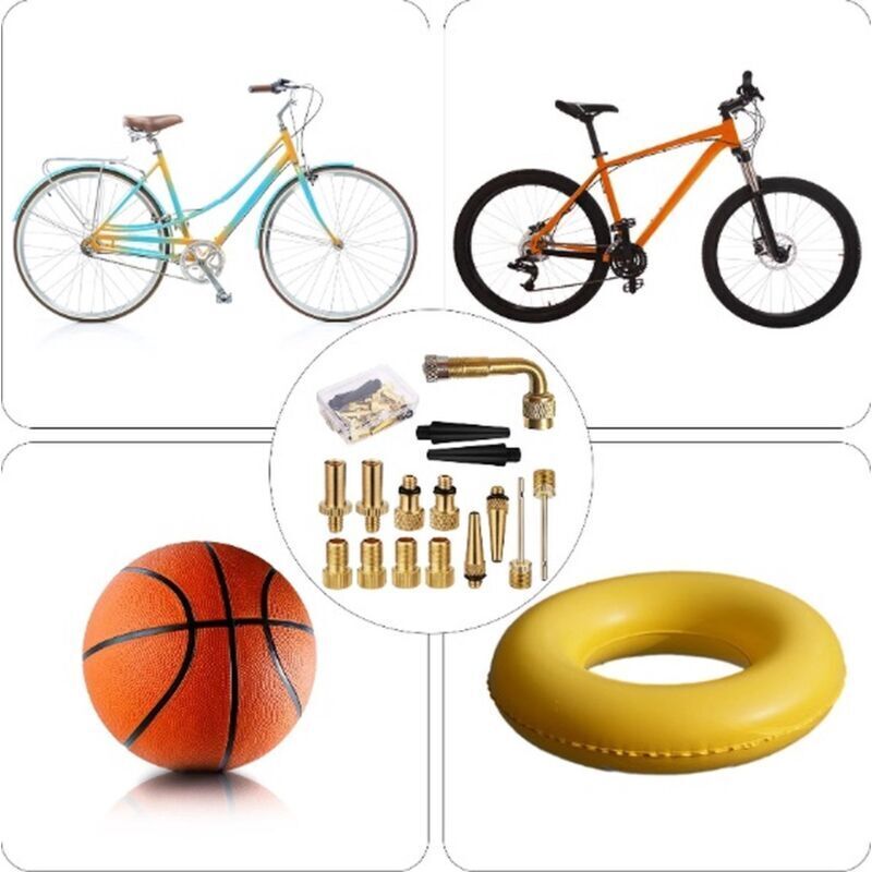 15 pcs Bicycle Valve Adapter Set Reducing Nozzles Tire Pump Adapter Set Ball Pump Needle Universal. - Image 2
