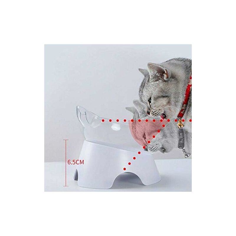 Double Cat Bowls, Orthopedic Pet Bowl Anti-vomiting, Cat Food Bowl Water Bowl Dog Bowl, Angled Cat Bowl Protects the Spine, 15° Inclined Bowl - Image 4