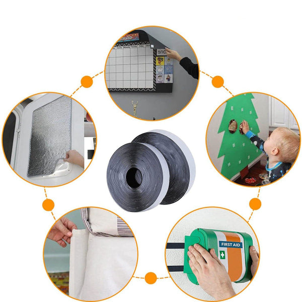 Self-adhesive Velcro 8 meters extra strong, double-sided (black) - Image 3