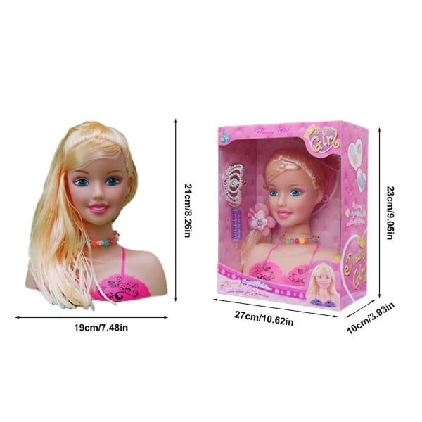 Makeup Pretend Play Set for Kids 17 Pcs Hairdresser Styling Head Doll Makeup Toy Educational Toy Gift for Kids Girls - Image 2