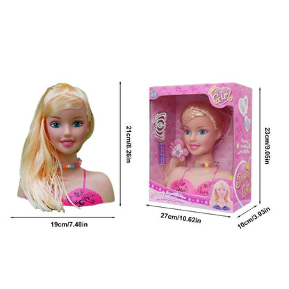 Makeup Pretend Play Set for Kids 17 Pcs Hairdresser Styling Head Doll Makeup Toy Educational Toy Gift for Kids Girls - Image 2