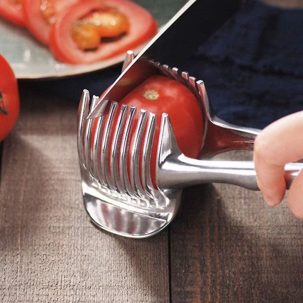 Tomato Cutter Lemon Cutter Multifunctional Fruit Cutter Tool Handheld Round Fruit Tongs Onion Holder Vegetable Cutter - Image 4