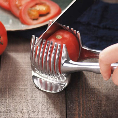 Tomato Cutter Lemon Cutter Multifunctional Fruit Cutter Tool Handheld Round Fruit Tongs Onion Holder Vegetable Cutter - Image 4