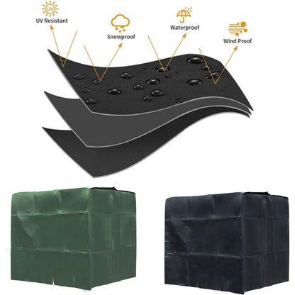 Water Tank Cover, IBC Tank Cover for 1000L Tank, Water Tank Container Protective Cover, Dustproof Anti-UV Anti-Rain, 120x100x116cm (Green) - Image 2