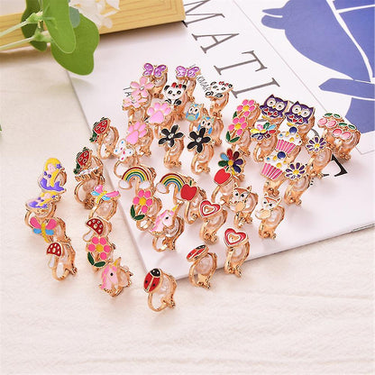 24 Pairs Girls Clip-on Earrings Children Cute Flower Metal Earring Princess Dress Up - Image 3