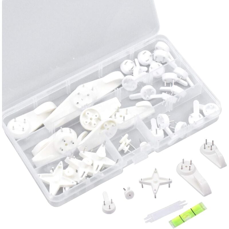39 pcs Grooveless Wall Mounting Hooks, Picture Wall Hook, Picture Hanging Hook, Picture Hook, Wall Hooks for Hanging Photo Frames Paintings Clock - Image 3