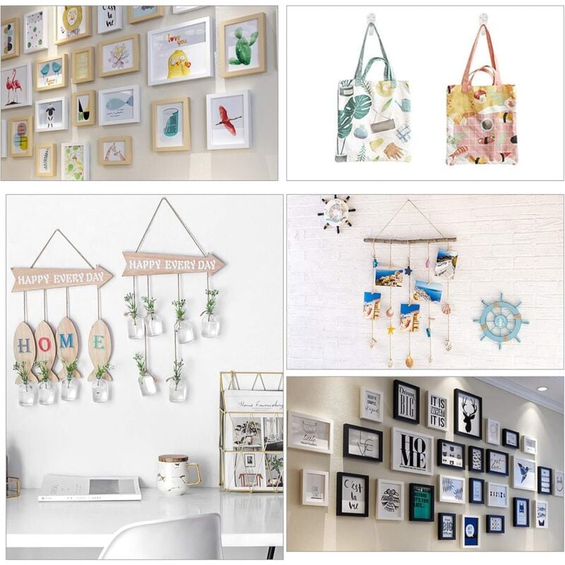 39 pcs Grooveless Wall Mounting Hooks, Picture Wall Hook, Picture Hanging Hook, Picture Hook, Wall Hooks for Hanging Photo Frames Paintings Clock - Image 4