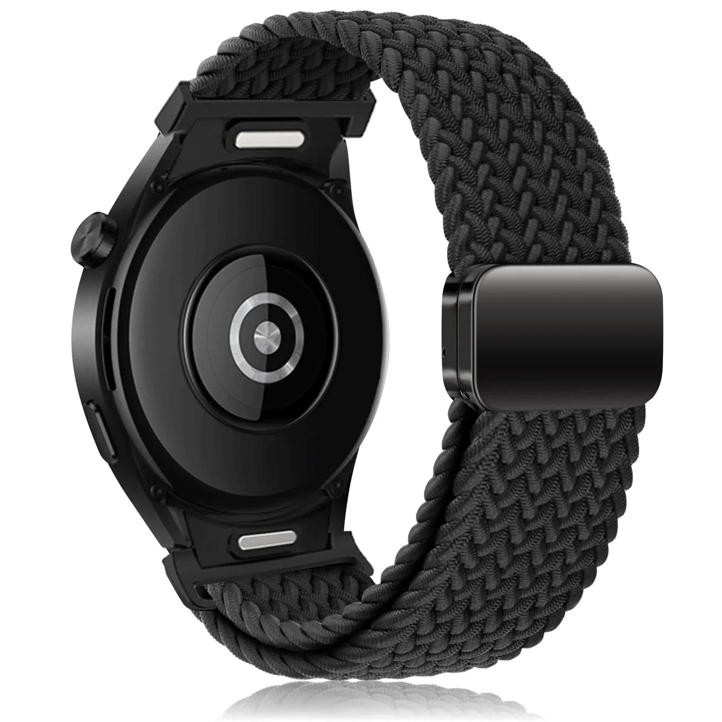 Braided Strap for Samsung Galaxy Watch 6 4 classic/5 Pro 45mm 47mm 43mm 44mm 40mm Magnetic Strap Without Gap Galaxy Watch 6 Band Black Black Watch 6 40mm 44mm