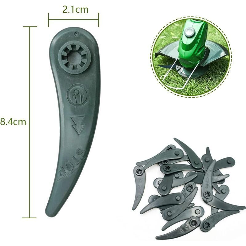 24-pack Bosch Grass Trimmer Blades for Bosch Durablade Art 23-18 LI Art 26-18 LI Grass Trimmers, Replacement Blades for Grass Trimmer. green Flat teeth - Image 2