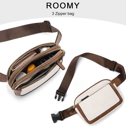 Women's PU Leather Belt Bag Crossbody Waist Bag Travel Shoulder Bags Black - Image 8