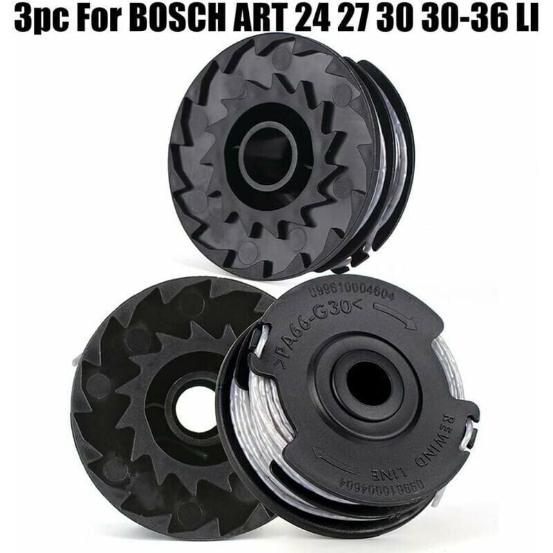 Set of 3 spools for Bosch grass trimmer Art 24 27 30 30-36 Li 18 M 1.65 mm. - Image 4