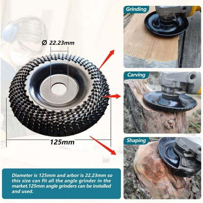 Wood sanding disc 125 mm, 3-piece sanding discs for shaping, sanding and cutting. Wheel for angle grinder, - Image 3