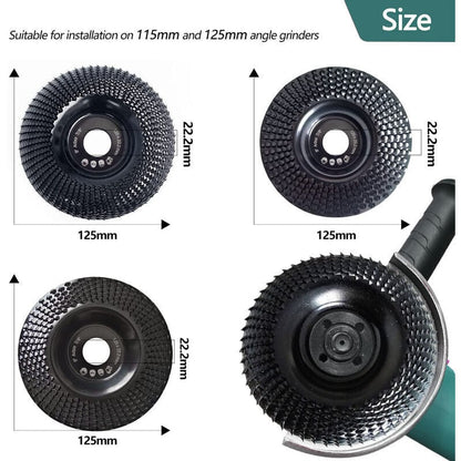 Wood sanding disc 125 mm, 3-piece sanding discs for shaping, sanding and cutting. Wheel for angle grinder, - Image 4