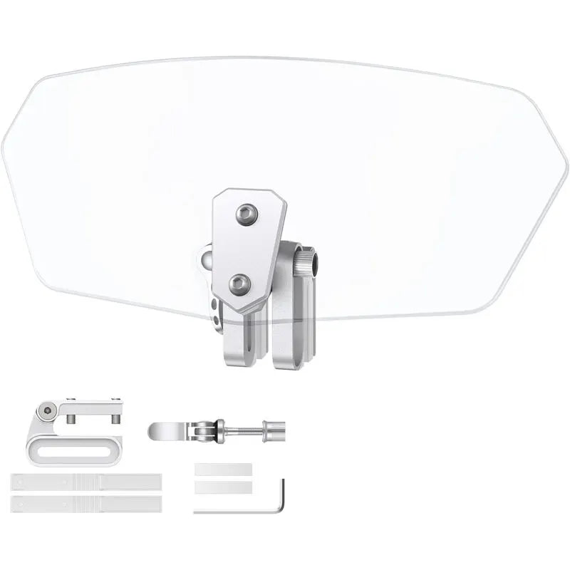 Motorcycle Windshield Adjustable Clip-On Windshield Spoiler Extension Wind Deflector for Motorcycle - Clear