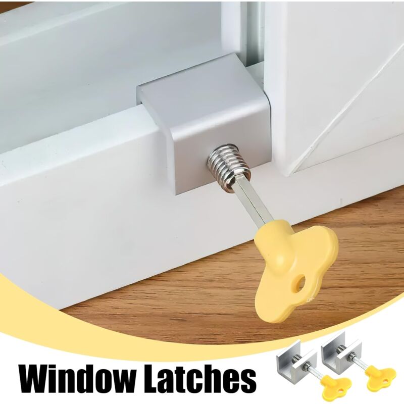Sliding Window Locks, 4pcs Sliding Window Locks, Adjustable Window Lock for Sliding Doors - Reinforced Aluminum Alloy Security for Your Windows - Image 2