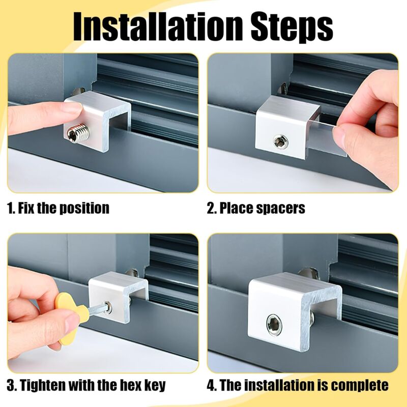 Sliding Window Locks, 4pcs Sliding Window Locks, Adjustable Window Lock for Sliding Doors - Reinforced Aluminum Alloy Security for Your Windows - Image 3