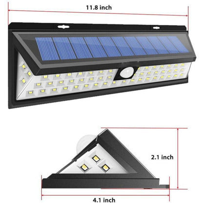 Solar Wall Light - 118 LED Solar Lamp 1000 Lumen Wall Light PIR Motion Sensor IP65 Waterproof Outdoor Garden..DEBUNS - Image 3