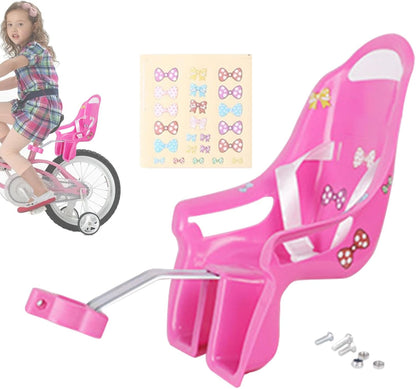 Doll Stroller Seat for Doll, Children's Bicycle Doll Seat with DIY Decals for Decoration PINK - Image 5