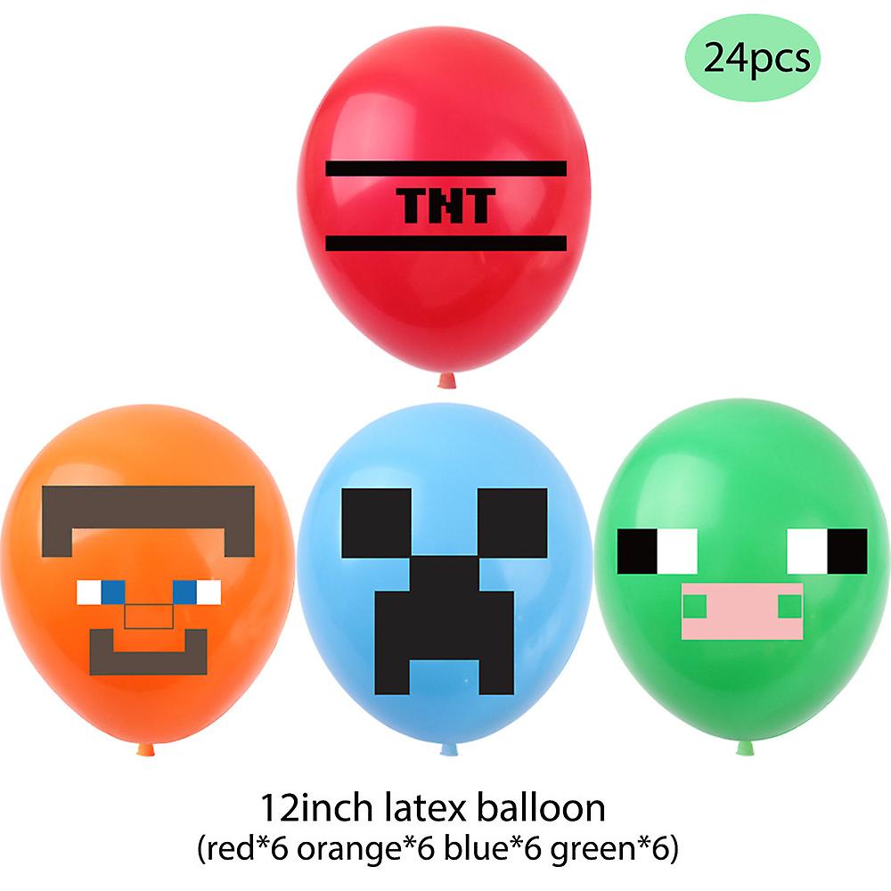 Minecraft themed birthday party balloons banner cake decorations — max - Image 5