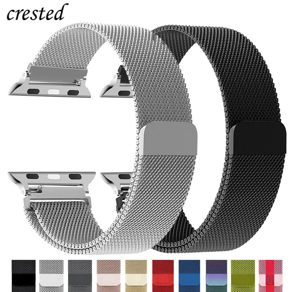 Milanese Compatible with Apple Watch Bracelet 44mm 40mm 45mm 49mm 41mm 38mm 42mm 44mm Bracelet iwatch Series 9 3 6 5 SE 7 8 Ultra 2 black black black 42mm 44mm 45mm 49mm - Image 2