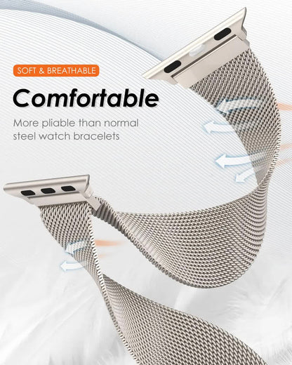 Milanese Compatible with Apple Watch Bracelet 44mm 40mm 45mm 49mm 41mm 38mm 42mm 44mm Bracelet iwatch Series 9 3 6 5 SE 7 8 Ultra 2 black black black 42mm 44mm 45mm 49mm - Image 4