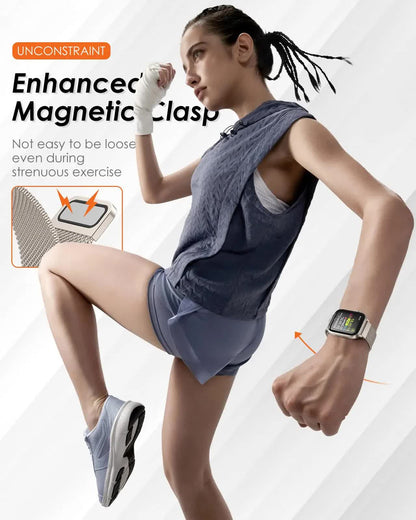 Milanese Compatible with Apple Watch Bracelet 44mm 40mm 45mm 49mm 41mm 38mm 42mm 44mm Bracelet iwatch Series 9 3 6 5 SE 7 8 Ultra 2 black black black 42mm 44mm 45mm 49mm - Image 5