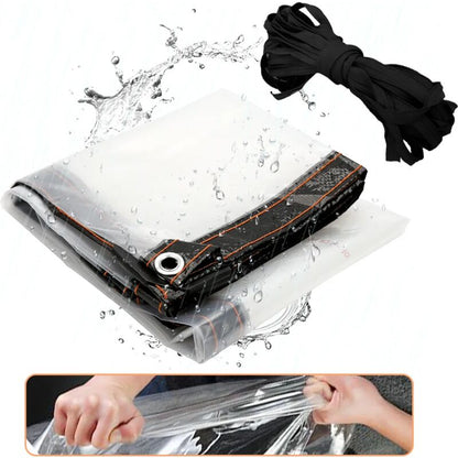 Waterproof Clear PVC Tarpaulin Overlay Panel Roof with Eyelets and Rope 2 x 3m - Image 3