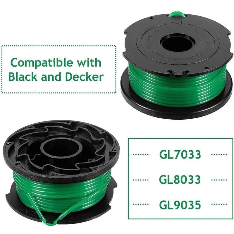 Pack of 6 Green Line Spools for Black & Decker GL7033 GL8033 GL9035 A6482..DEBUNS Grass Trimmer - Image 5
