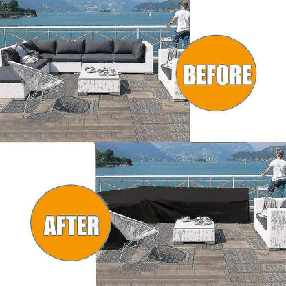 12 Sizes L-Shape All-Weather Cover Waterproof Rattan Corner Furniture Protector Garden Patio Outdoor Sofa Cover Dust Cover215*215*87cm - Image 4