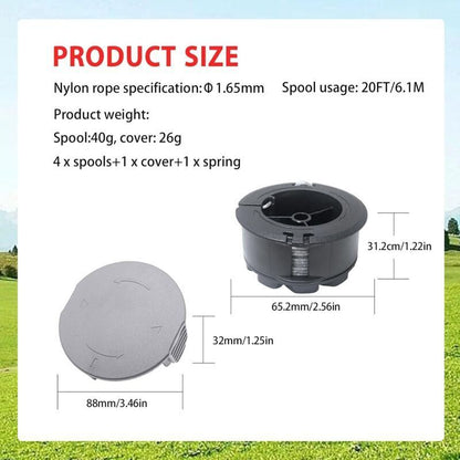 Set of 3 replacement spools for UniversalGrassCut 18V-26/18V-260/18/18-26/18-260, for ‎F016800570 and 1600A01R5J (6 m, 1.6 mm)..DEBUNS - Image 2