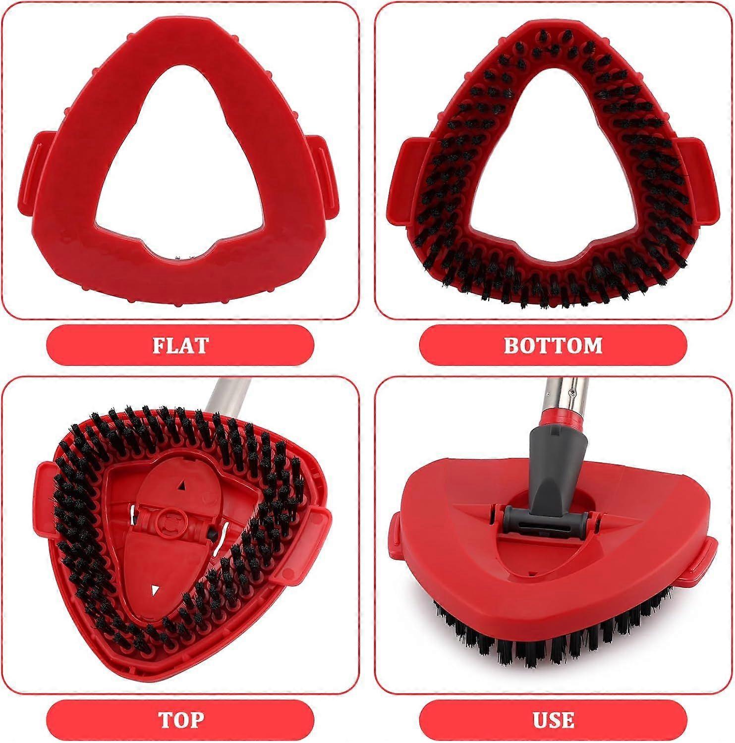 Mop Heads Replacement Scrubbing Brush Mop Head for Vileda Turbo Spin Mop, Hard Bristle Carpet Brush Cleaning Brush for Bathroom Garage Kitchen1x Brush 1x Brush Red - Image 4