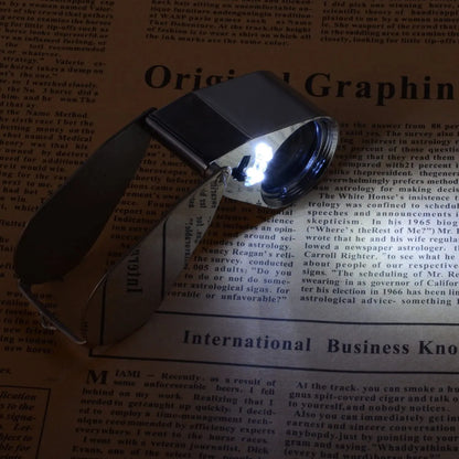 Jewelers Loupe 40X Magnification Metal Foldable Loupe with LED & UV Light - Image 6