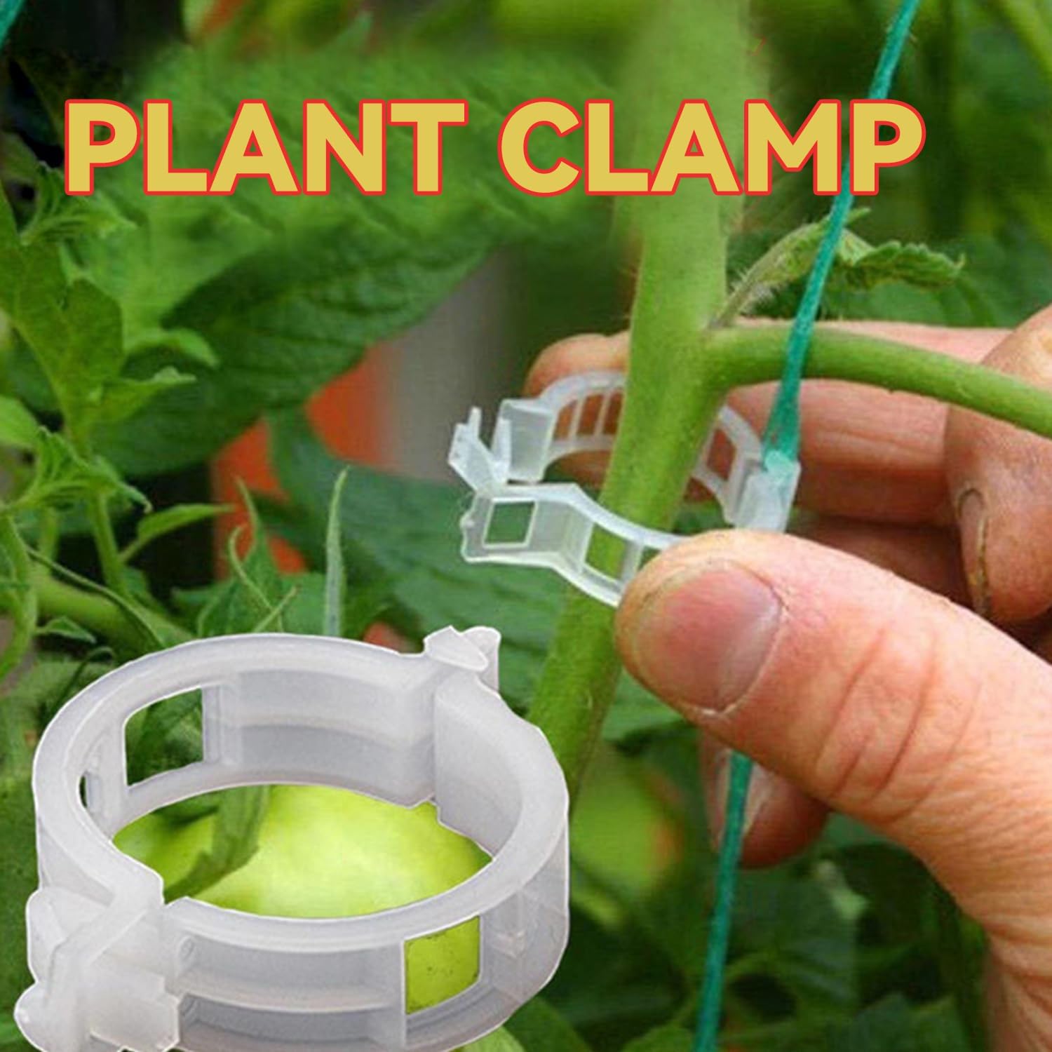 100/200/300pcs Plant Support Clips, Plant Clamps for Climbing Plants, Grafting Tools Upright Plant Growing Reusable (Green/White) Green Green 200pcs Green 200pcs - Image 4