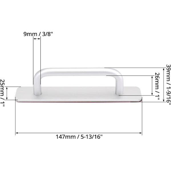 2pcs Self-Adhesive Aluminum Alloy Door Handle Push-Pull Sliding Door Handle Without Drilling for Gate Cabinet Toilet, 150 x 25mm - Image 6