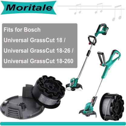 Line spool for BOSCH UniversalGrassCut Trimmer 18 18-26 18-260 F016800570 with cap (4 pieces) - Image 2