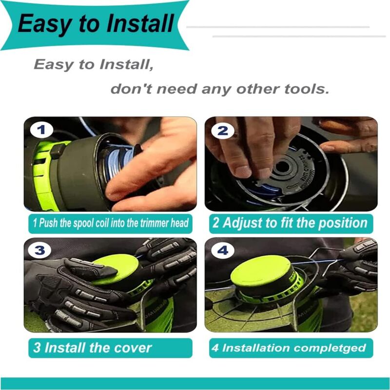 Line spool for BOSCH UniversalGrassCut Trimmer 18 18-26 18-260 F016800570 with cap (4 pieces) - Image 4