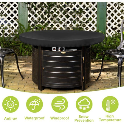 Fire Pit Protective Cover, Anti-UV 420D Round Protective Cover for Fire Pit Protection and Waterproof for Patio Fire Pit for Thin Grills, Fire Pit - Image 2