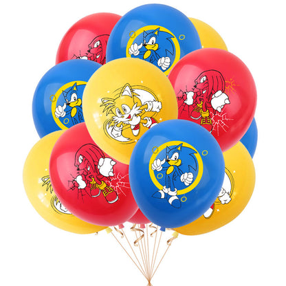 Sonic Birthday Theme Party Decoration Cartoon Drag Flag Insert Balloon Set D - Image 5