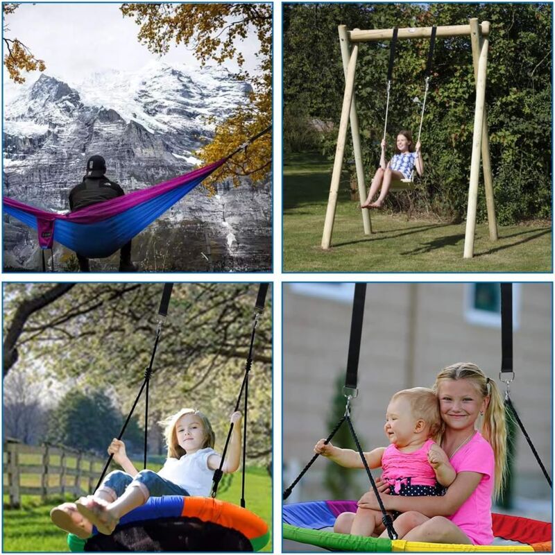 Swing bracket, hammock bracket, attachment set for hanging chair with max. 200 kg in tear-resistant polyester with 2 protective pads for shoulder and - Image 5