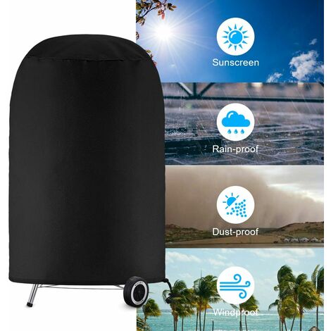 Grill cover, round grill cover, grill cover tarpaulin, grill cover tarpaulin waterproof anti-UV protection (70 x 70 cm), - Image 4
