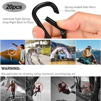 20 pcs Small Carabiners, Multifunctional Aluminum D-ring Clips_max - Image 3