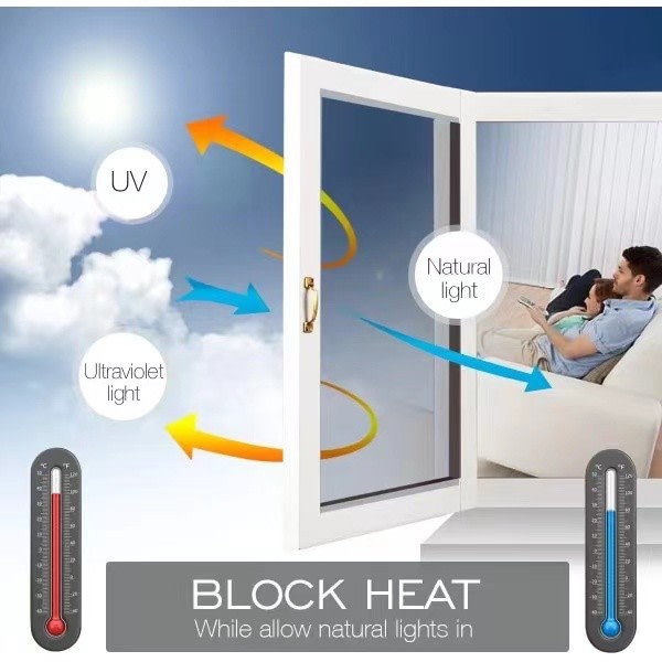 One-way mirror window film solar protection glass sticker - Advertising - Blue silver 40x300 cm Blue-silver 40x300 cm Blue-silver 40x300 cm - Image 3