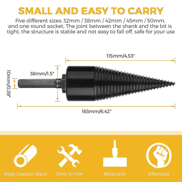 Industrial wood drill bits, wood cones, hexagonal shank, wood splitter, screw splitter, 38 mm - Image 3